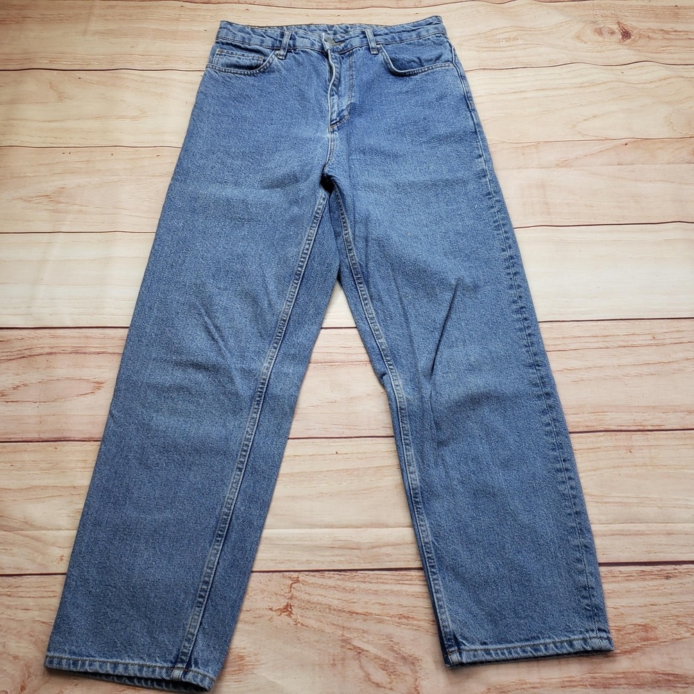ASOS Jeans Mens 32x30 Blue Straight Relaxed Denim Cotton Zip Fly Medium Wash